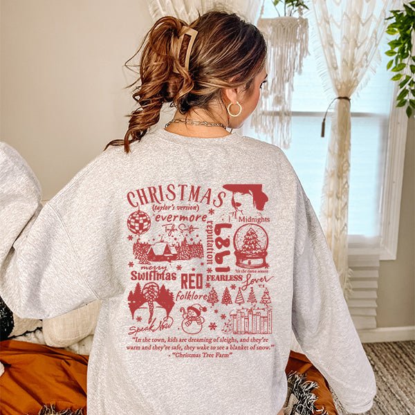 Cute and Fun Merry Swiftmas Taylors Version Christmas Sweatshirt for Swifties - Gifts Are Blue