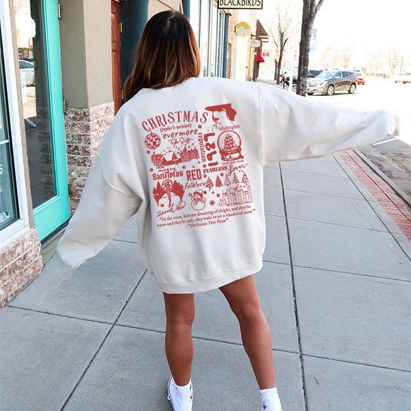 Cute and Fun Merry Swiftmas Taylors Version Christmas Sweatshirt for Swifties - Gifts Are Blue
