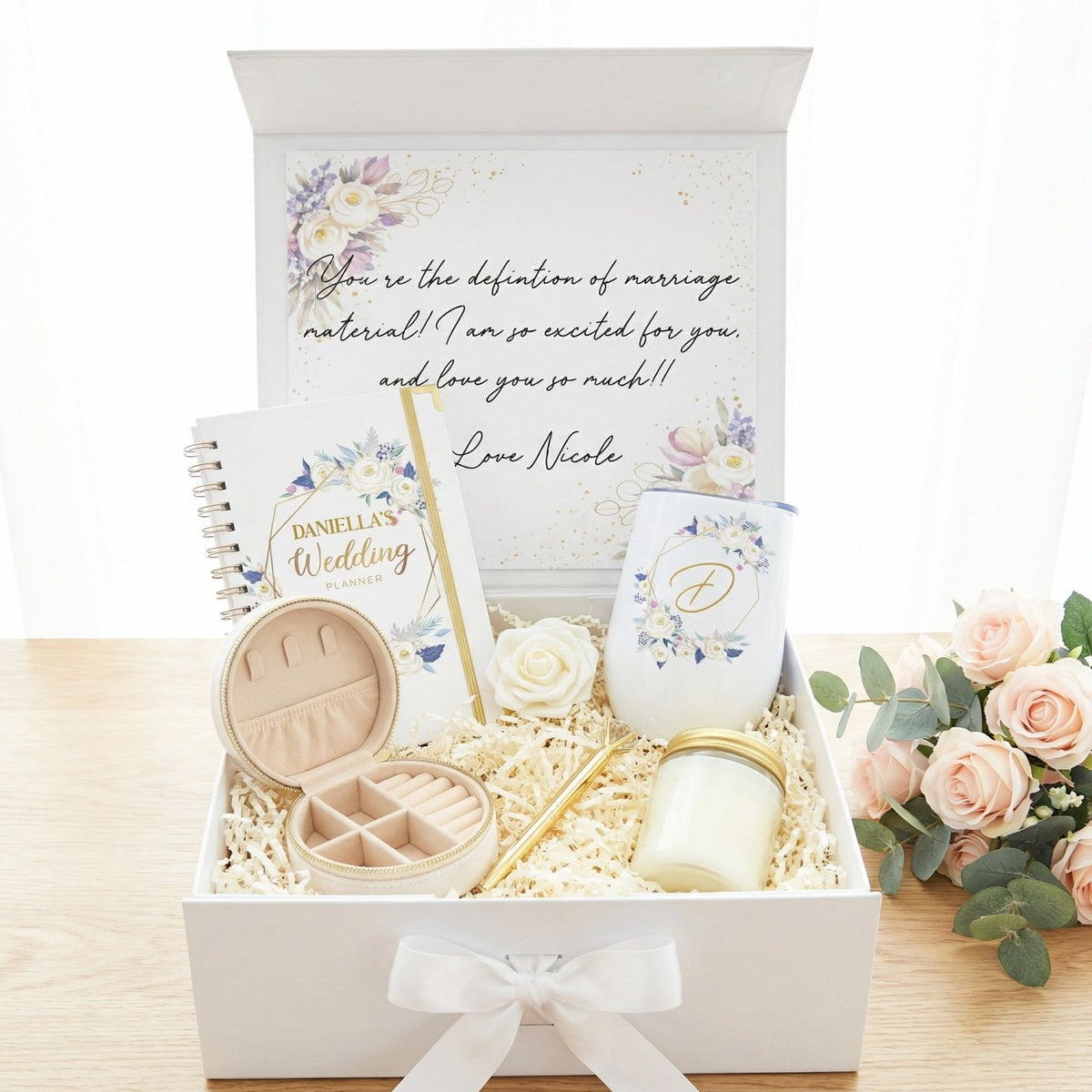 Floral Engagement Gift Box for Bride - Forever in Bloom Gift Set - Gifts Are Blue