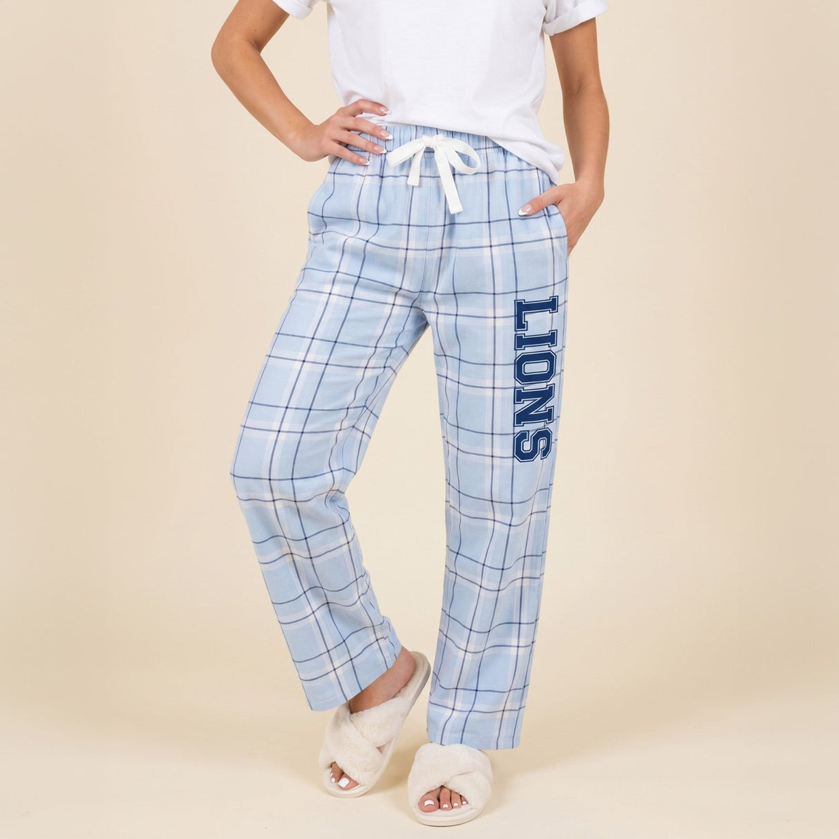Custom College Pajama Pants for Women, Personalized PJ Pants for College Students - Gifts Are Blue