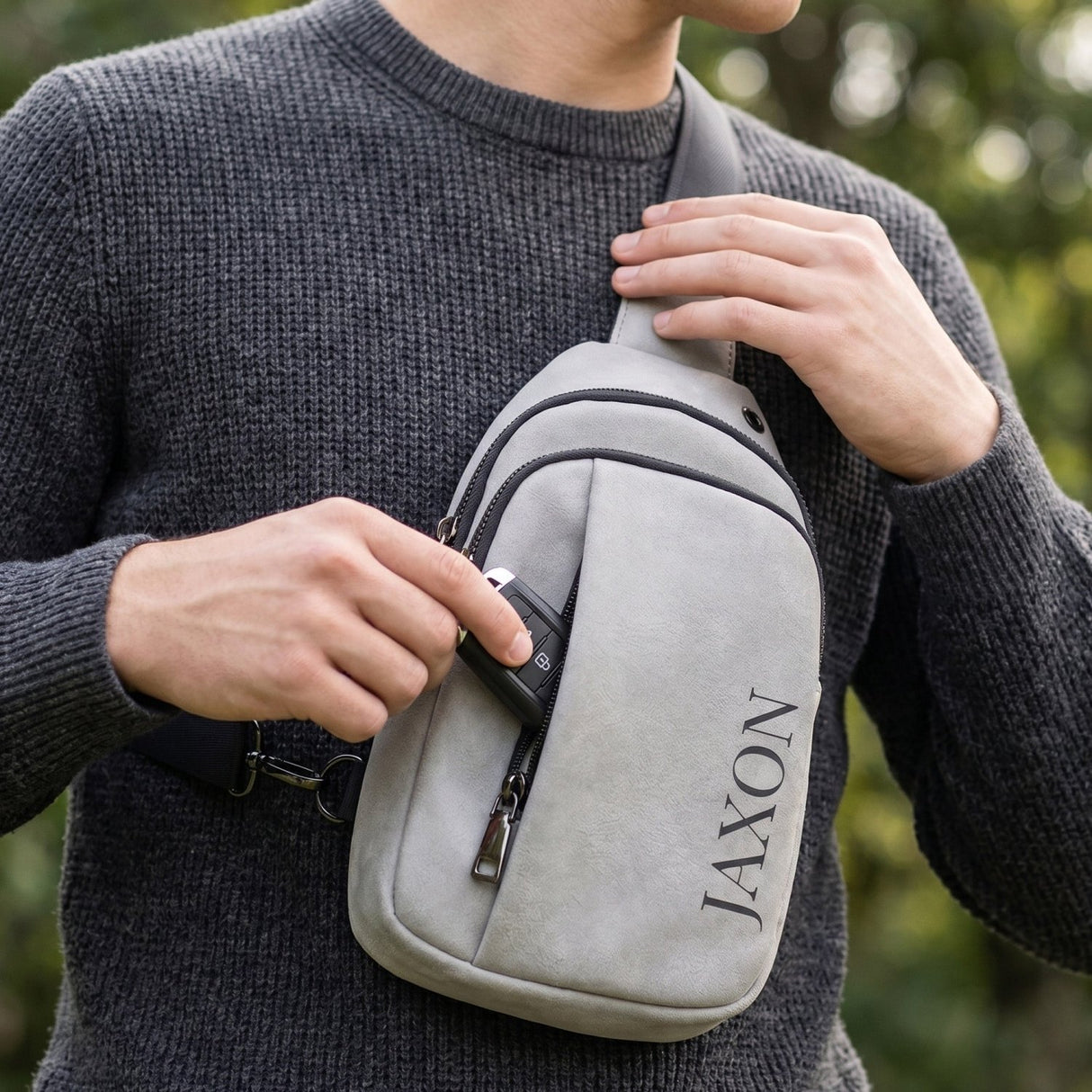 Explorer Custom Sling Bags for Men Engraved with Monogram or Name - Gifts Are Blue