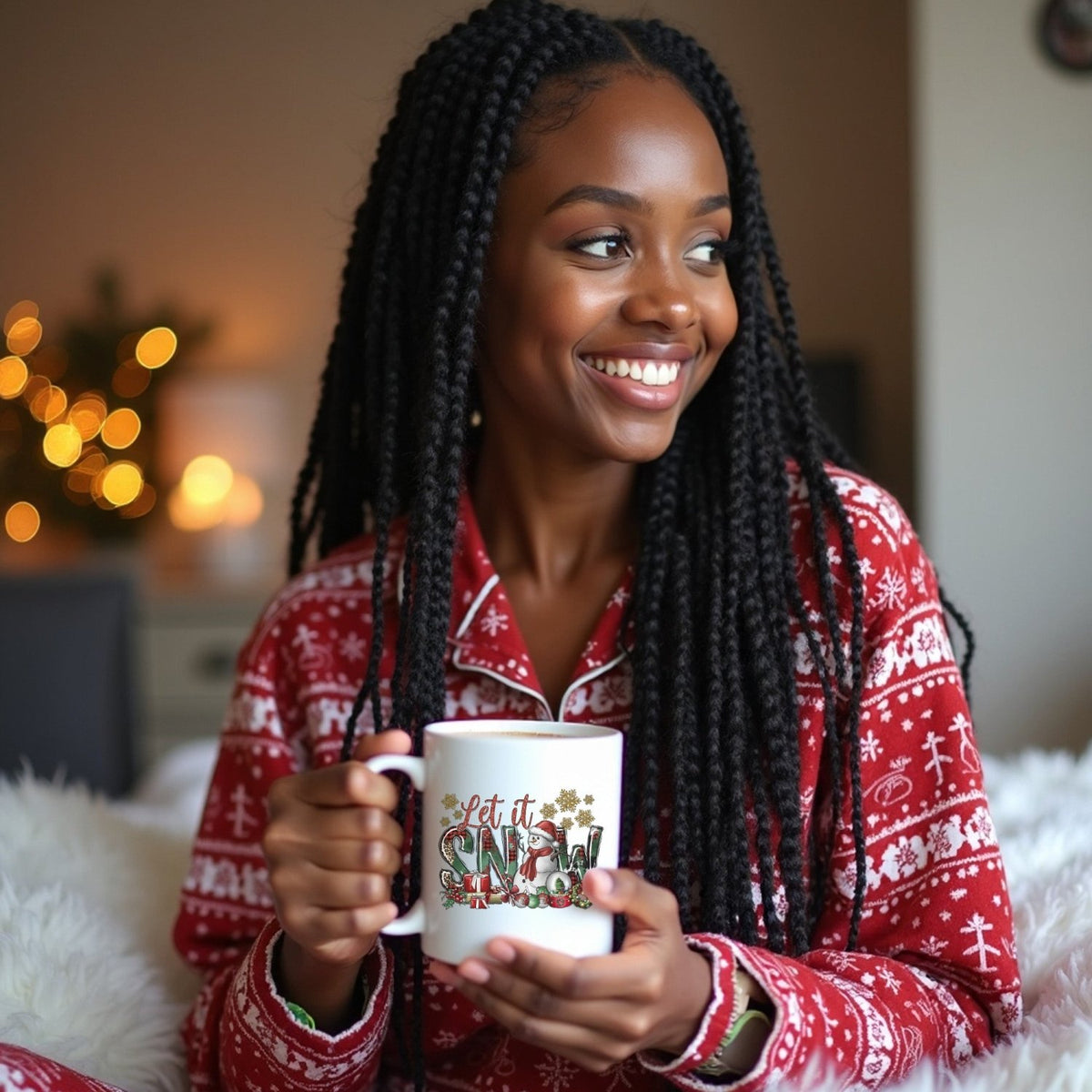 Cute and Festive Let It Snow Christmas Coffee Mug for the Holidays - Gifts Are Blue