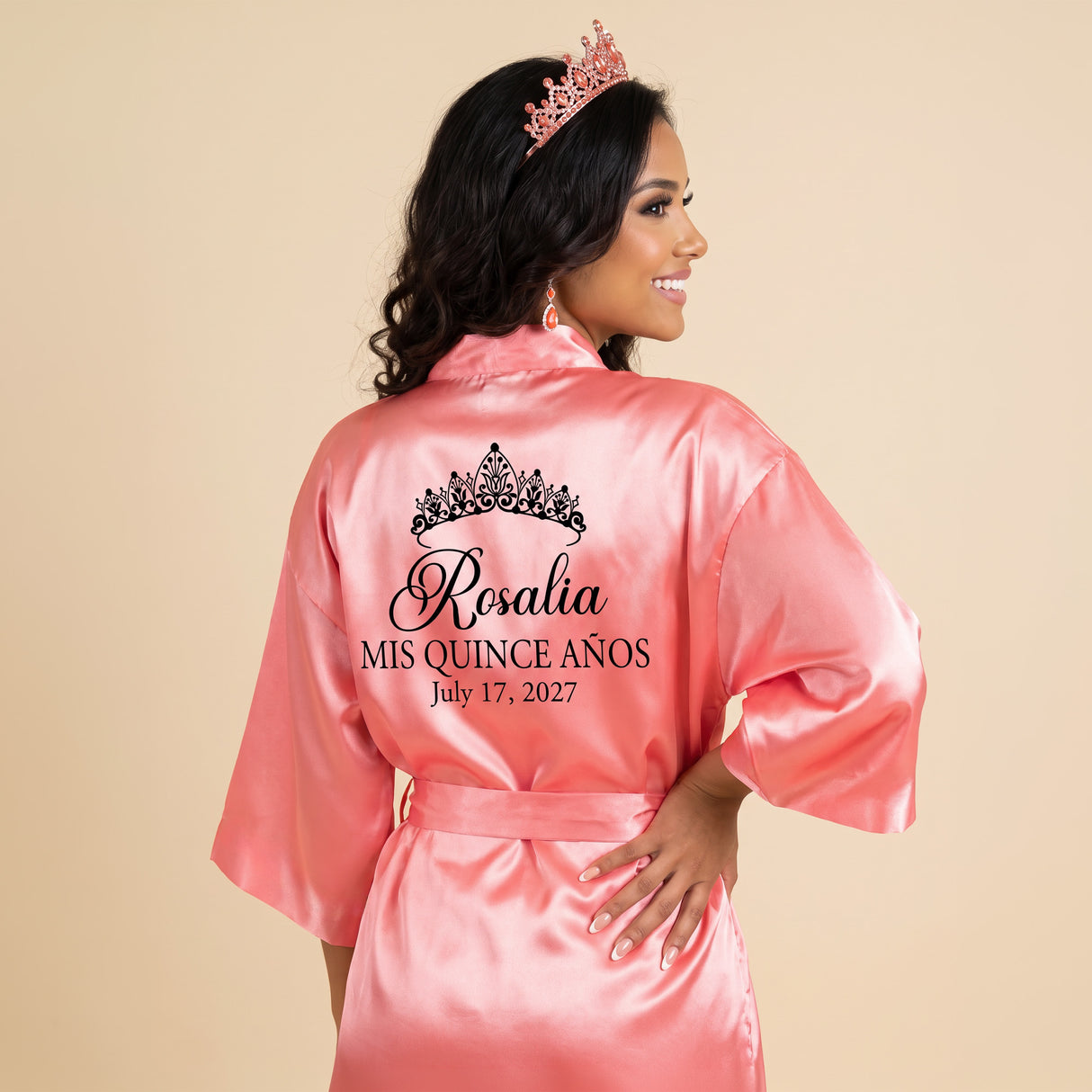 Classic Princess Quince Robe Personalized, Quinceanera Gift
