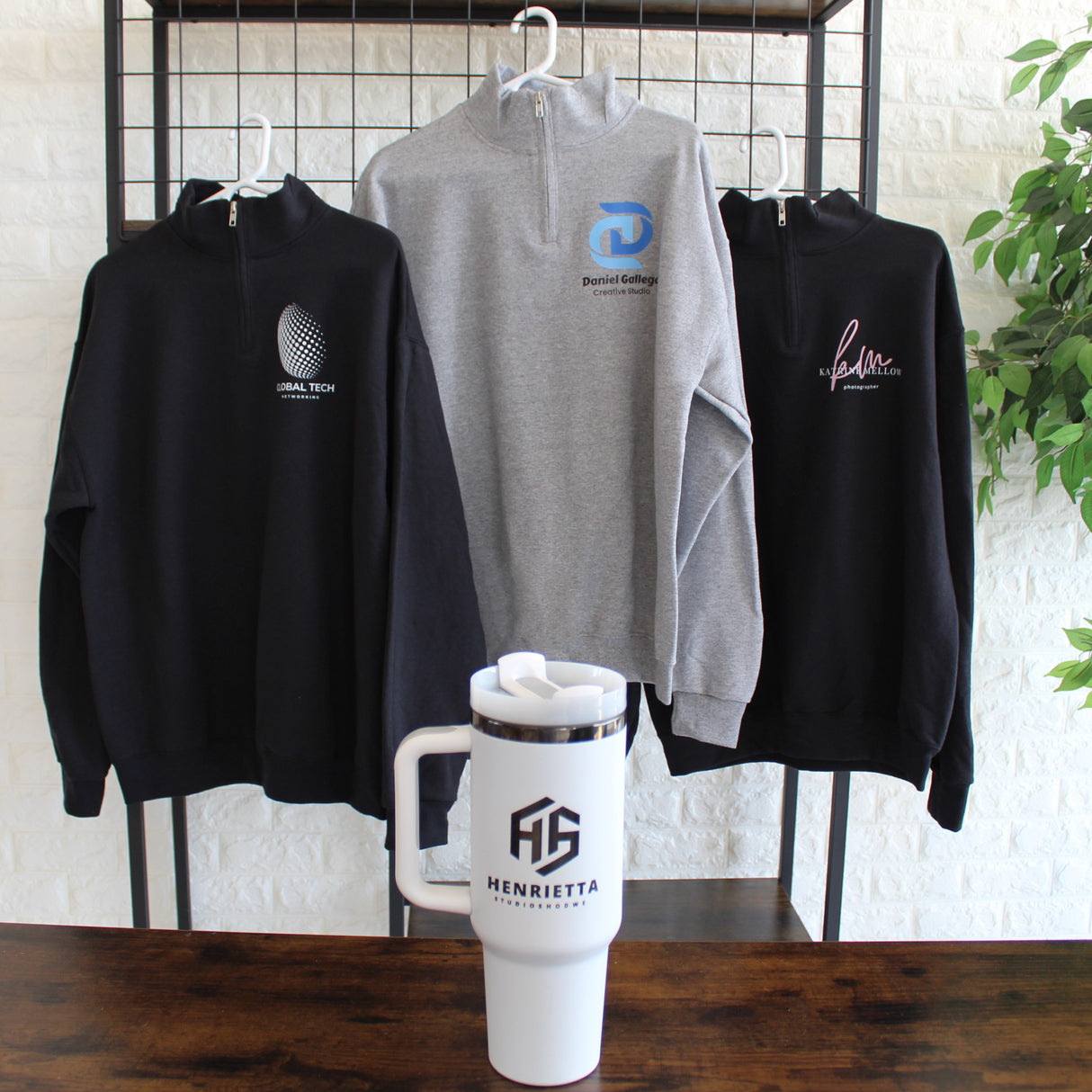 Custom 40oz Black Plated Business Logo Tumblers for Corporate and Small Businesses