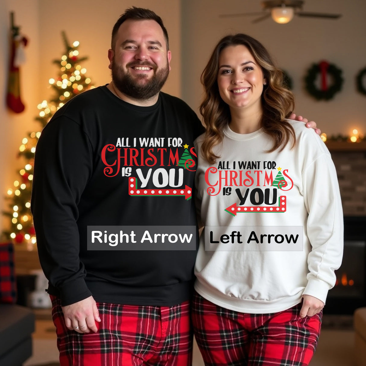 All I Want for Christmas Is You Couples Matching T-Shirts, Sweatshirts and Hoodies