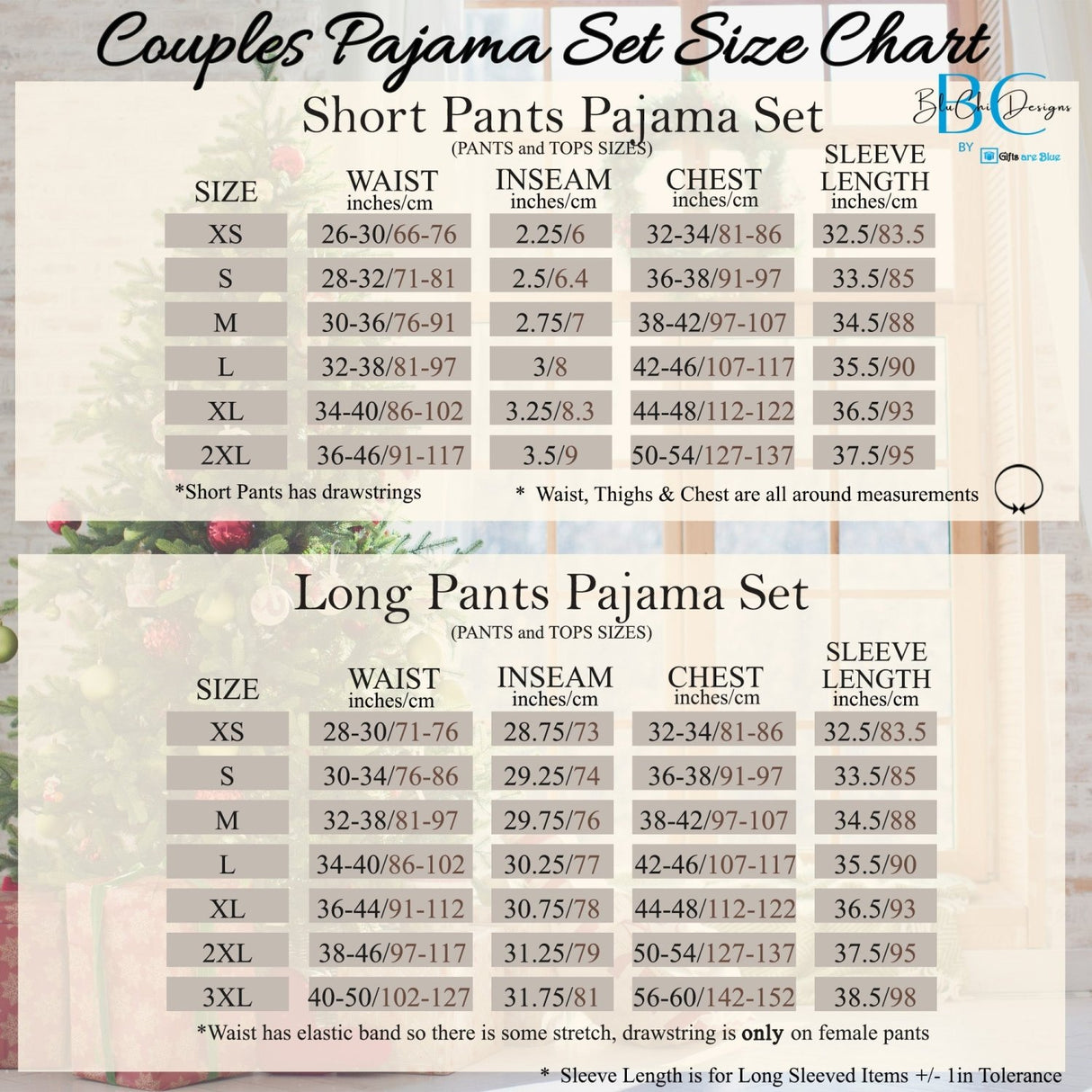Matching Mr and Mrs Christmas Pajama Set with Buffalo Print Pants - Couples PJs Santa Hat - Gifts Are Blue