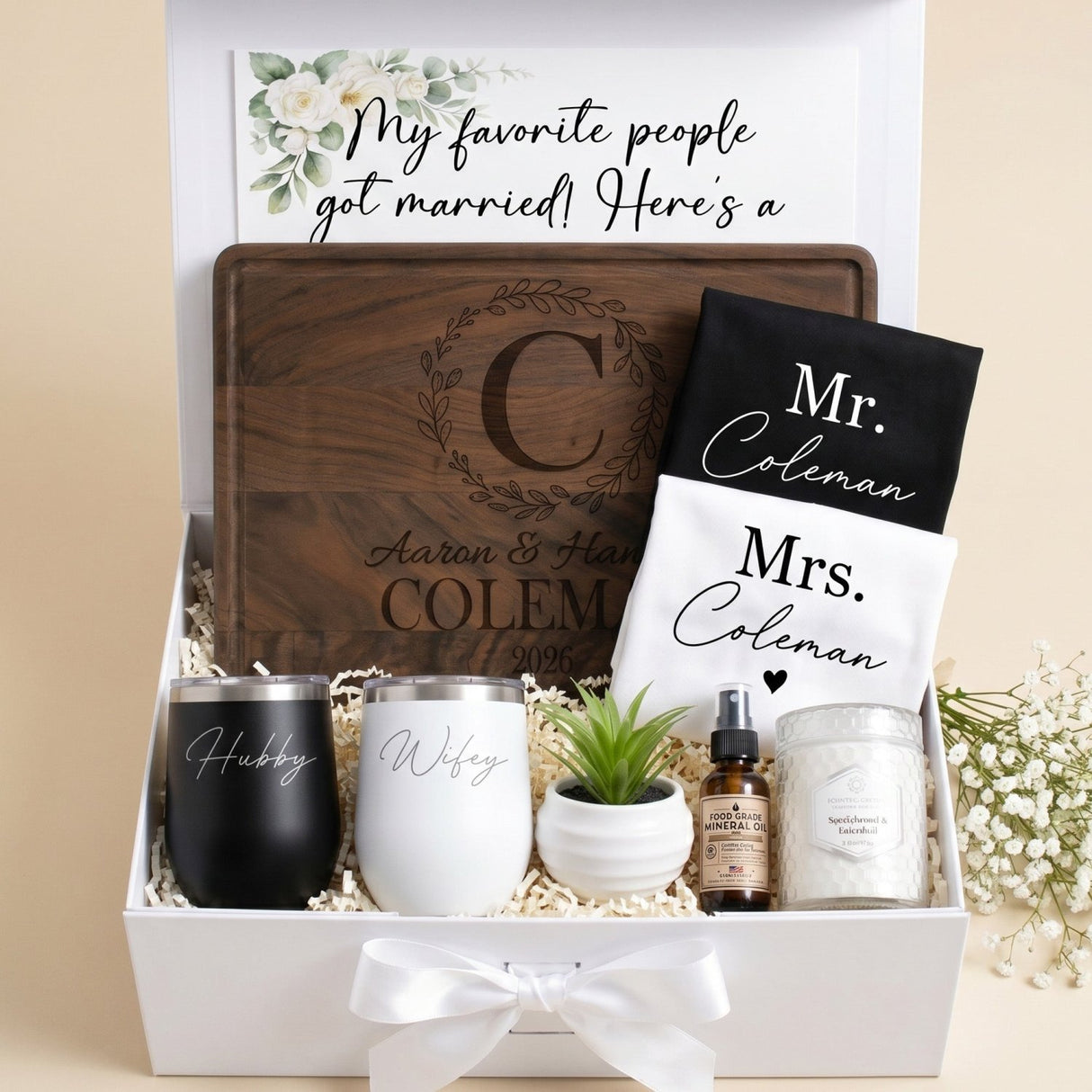 Happily Homemade Gift Box for Couples - Initial Wreath Edition - Gifts Are Blue