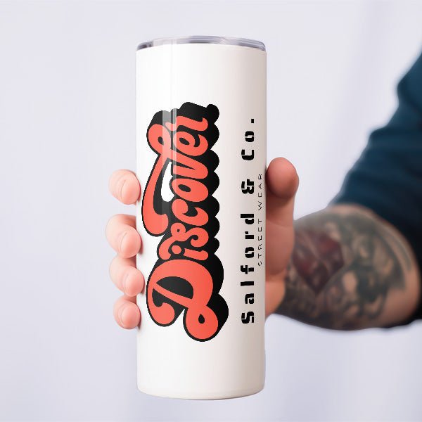 Custom Logo Tumbler for Small Businesses and Corporate Swag with Lid and Straw - Gifts Are Blue