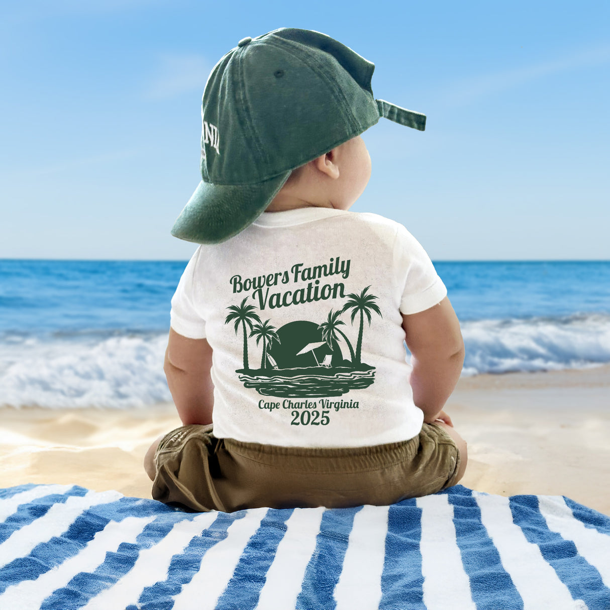 Matching beach shirts for couples custom designed with names, ideal for honeymoons and anniversary trips.