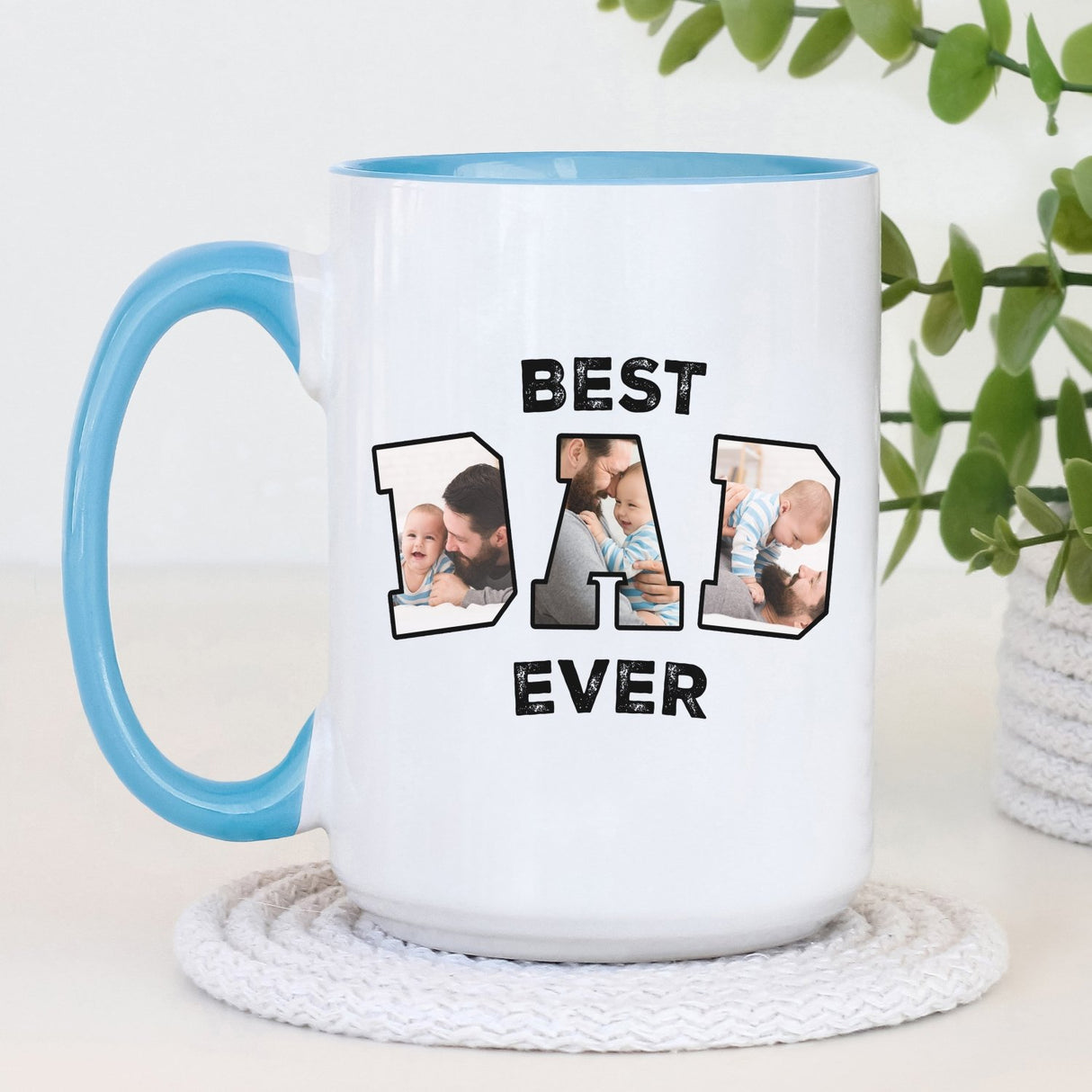 Custom Best Dad Ever mug Personalized Father’s Day gift with custom photo. Birthday gift ideas for dad.