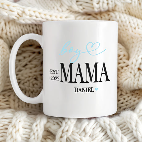 Custom Boy Mom mug featuring kids names for a unique and thoughtful Mother’s Day gift.