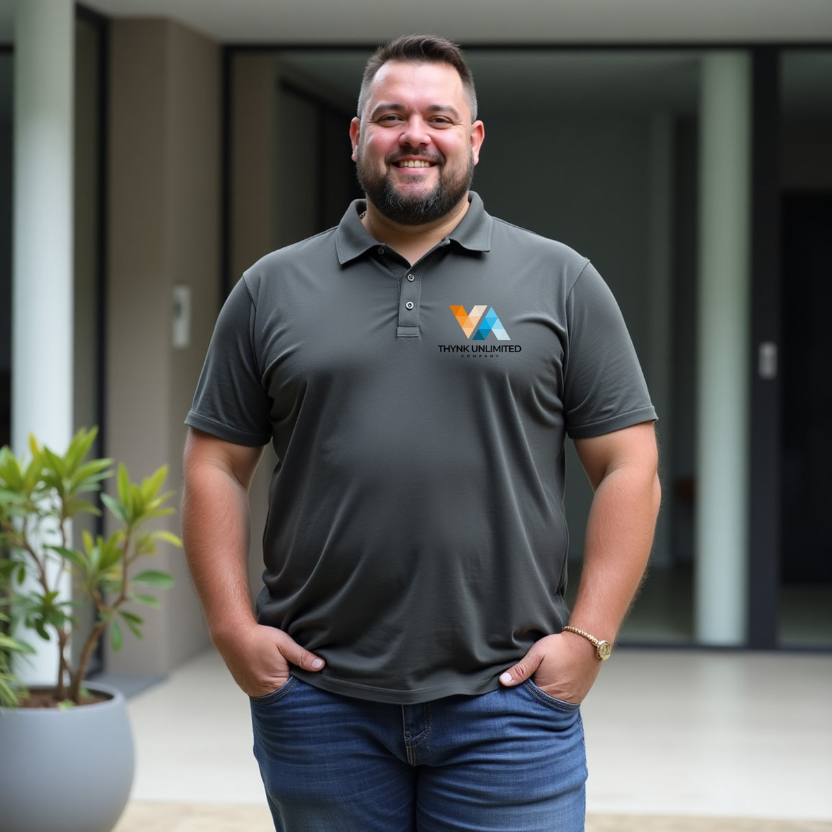 Employee appreciation gift. Polos with customized logos for small companies.