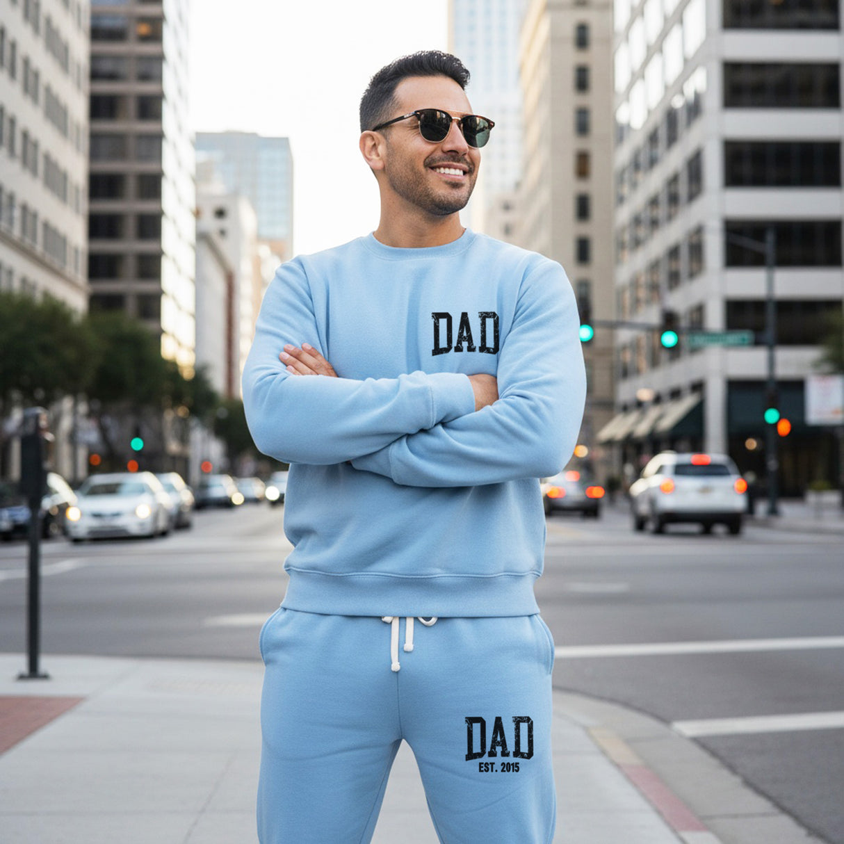 Comfort Colors Pocket Dad Est Loungewear Set, Personalized Gifts for Him
