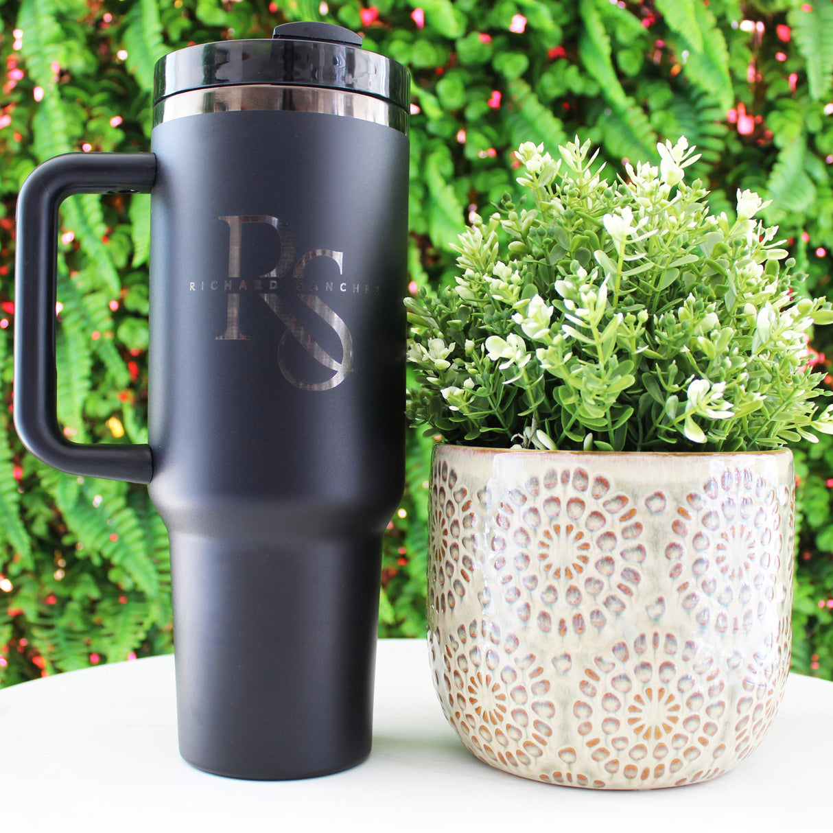 Custom 40oz Black Plated Business Logo Tumblers for Corporate and Small Businesses