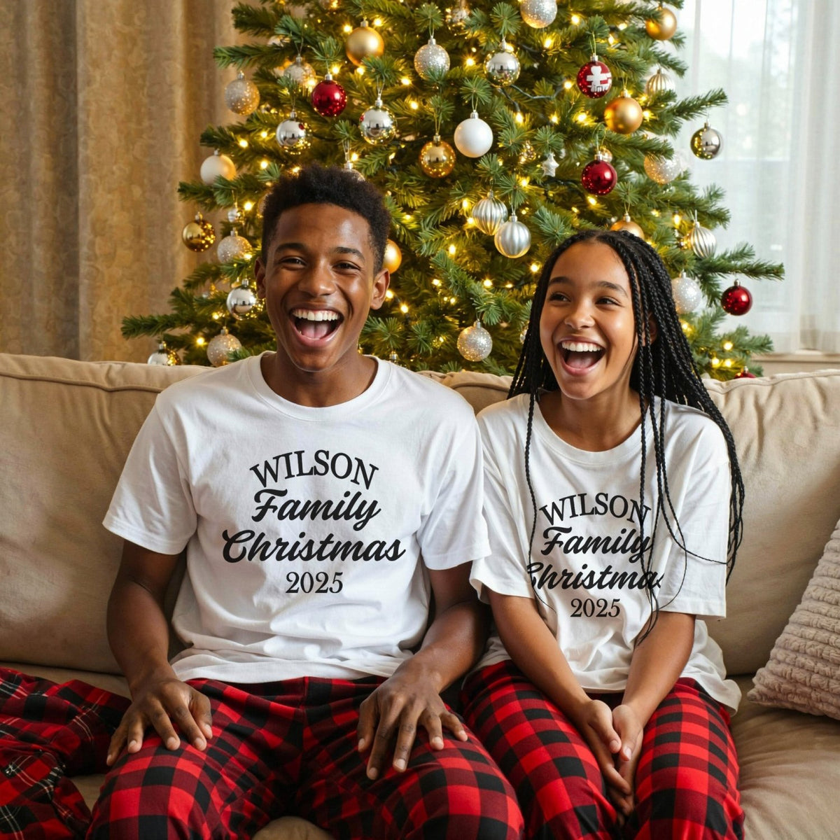 Classic Matching Family Christmas Pajamas Set for Kids and Adults - Gifts Are Blue