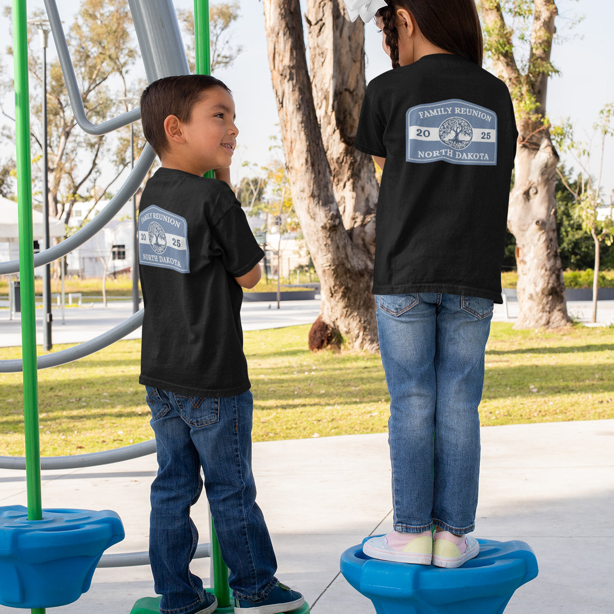 Custom matching shirt for family reunion gatherings and large group meetups.