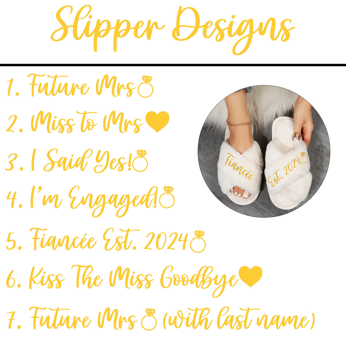 Gold Themed Personalized Engagement Gift Bundle with Slippers for New Fiance