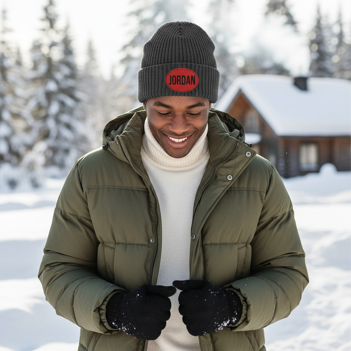 Cuffed Chunky Personalized Beanies for Adults with Name, Custom Gifts for Her and Him