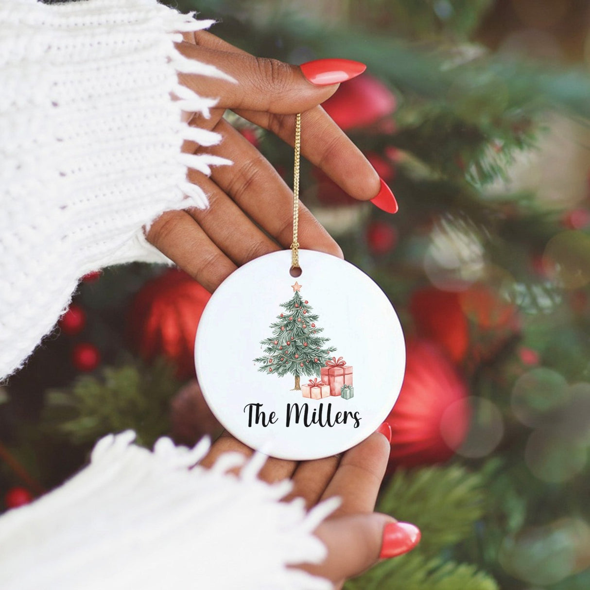 Vintage Christmas Characters Personalized Ornaments with Names, Set of 2, 4, 6, 8 and 10 - Gifts Are Blue