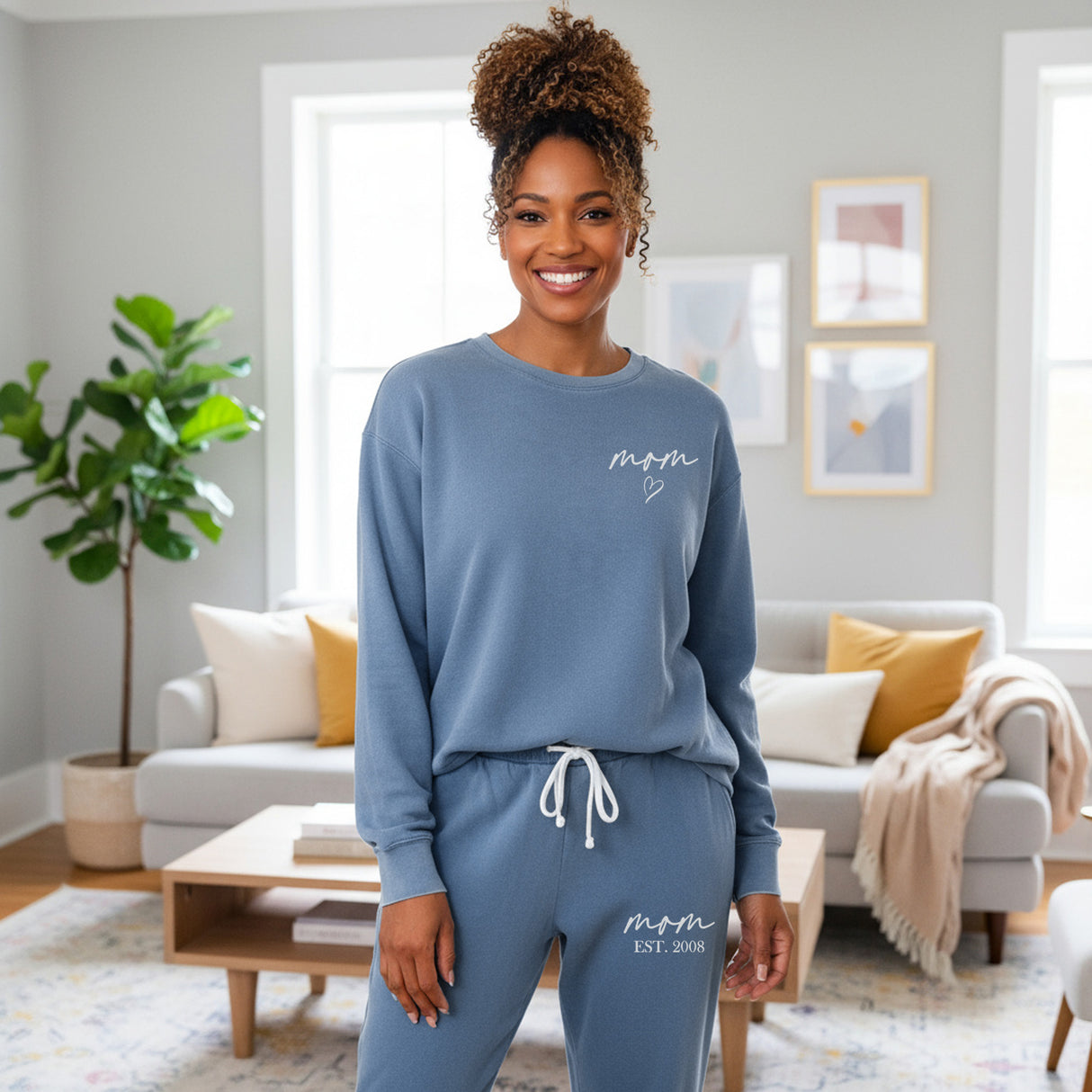 Comfort Colors Personalized Mom Lounge Set, Custom Loungewear Gift for Her and Mother’s Day