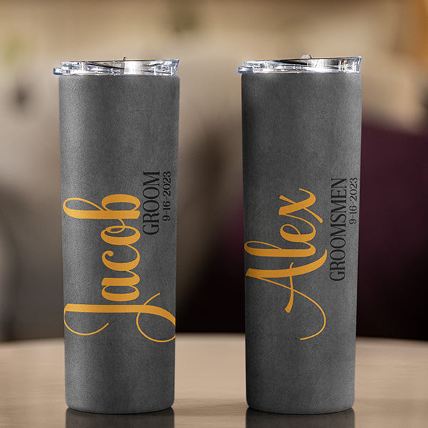 Personalized Groom and Groomsman 20oz Tumbler with Name Date and Title