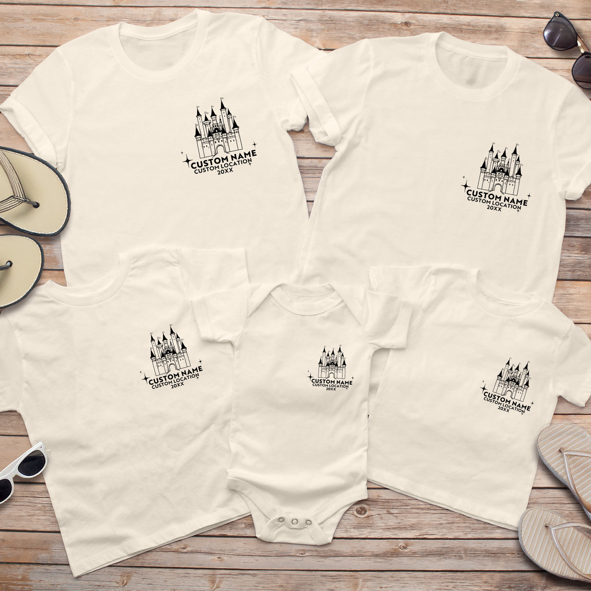 Personalized Orlando vacation shirts for families, ideal for fantasy park experiences, castle photo ops, and celebration trips.