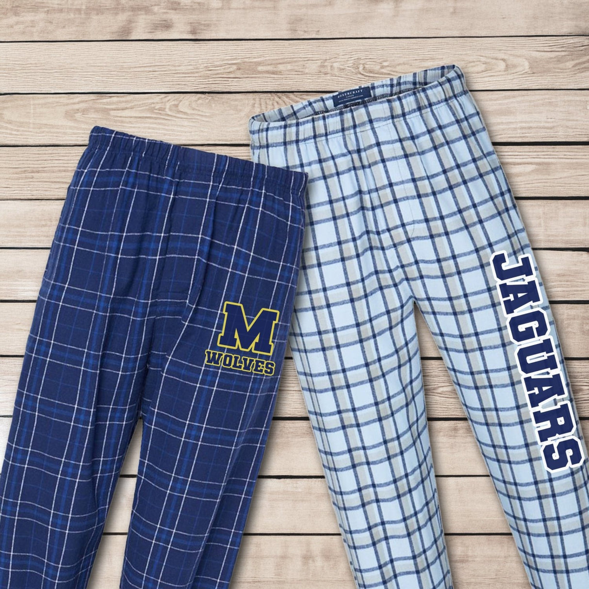 Personalized University Pajama Pants for Men, Custom College Lounge Pants for Back to School - Gifts Are Blue