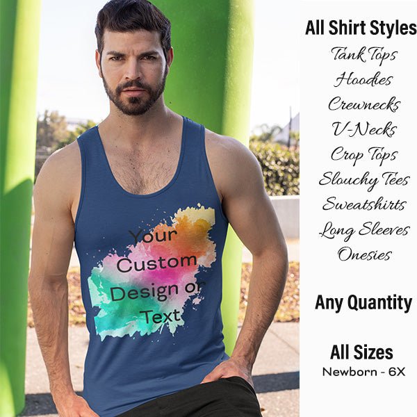 Custom Logo & Text T-Shirts Personalized for Business Teams & Families - Gifts Are Blue