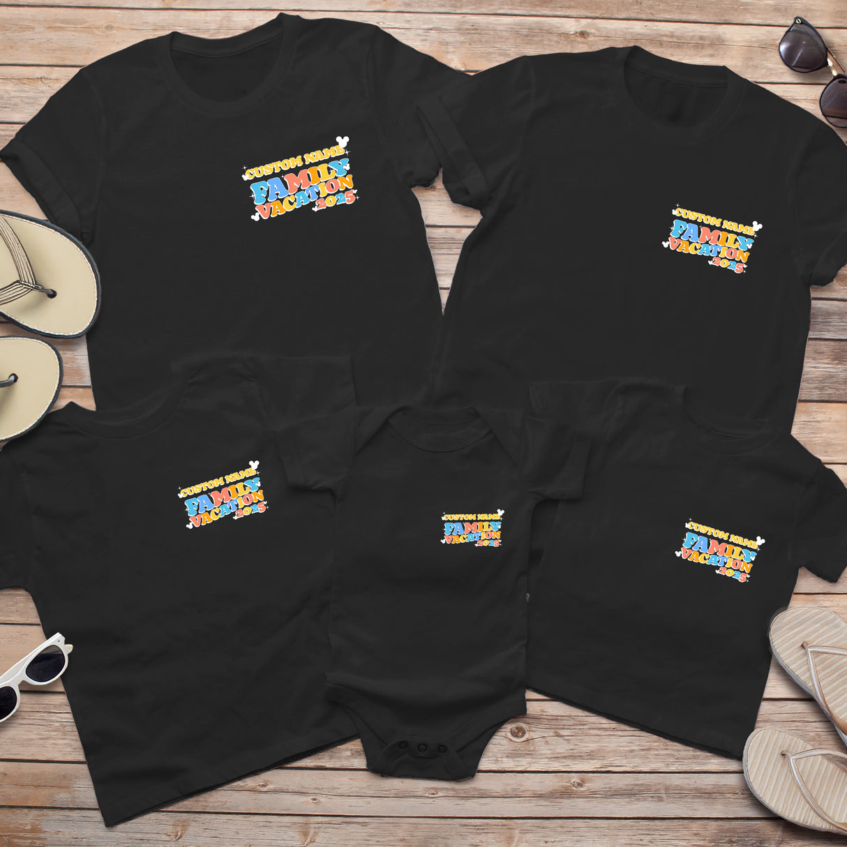 Magical family vacation shirts for theme park trips, perfect for matching group outfits during Florida adventures and castle photo moments.