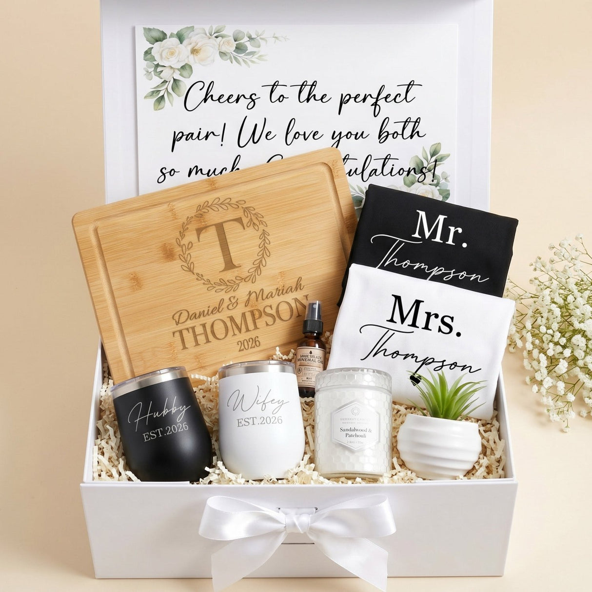 Happily Homemade Gift Box for Couples - Initial Wreath Edition - Gifts Are Blue