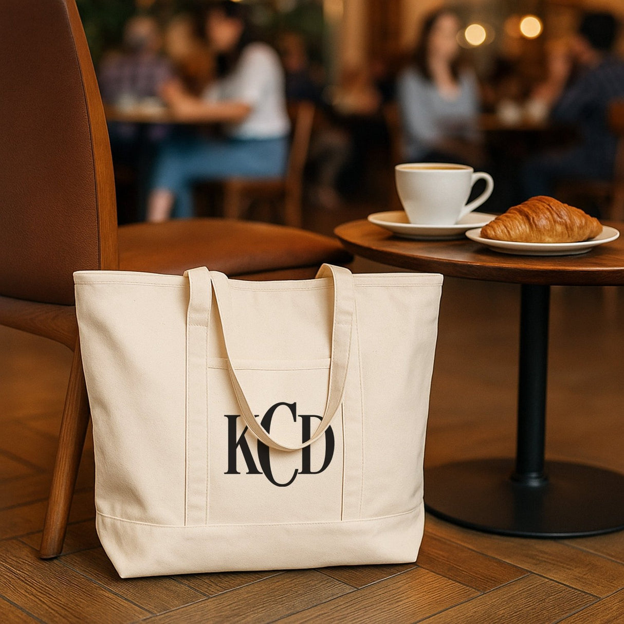 Big Monogram Personalized Tote Bag for Women and Teen Girls - Gifts Are Blue
