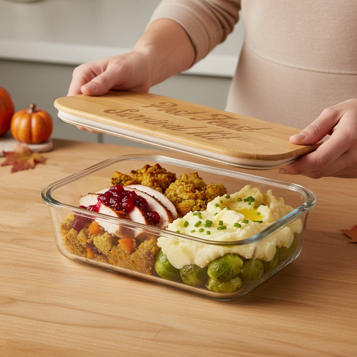 Funny Thanksgiving Custom Glass Containers, Baking Dishes and Food Storage - Gifts Are Blue