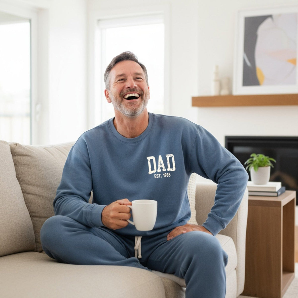 Comfort Colors Pocket Dad Est Loungewear Set, Personalized Gifts for Him - Gifts Are Blue