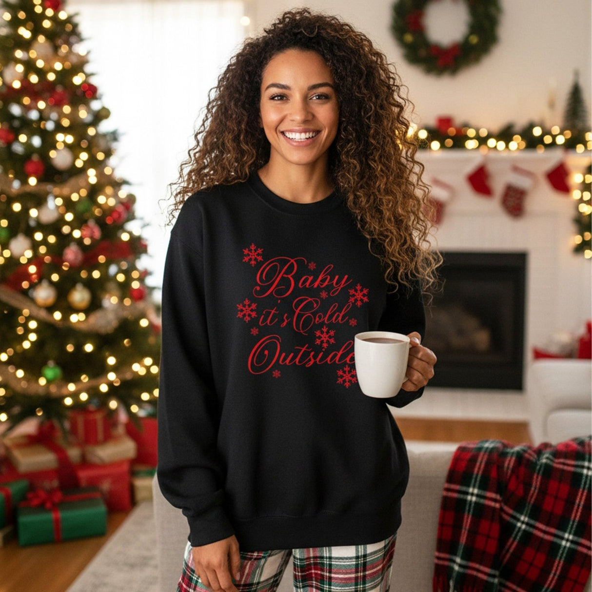 Baby It's Cold Outside Christmas Sweatshirt Long Sleeve TShirt and Hoodie Christmas Gift for Her - Gifts Are Blue