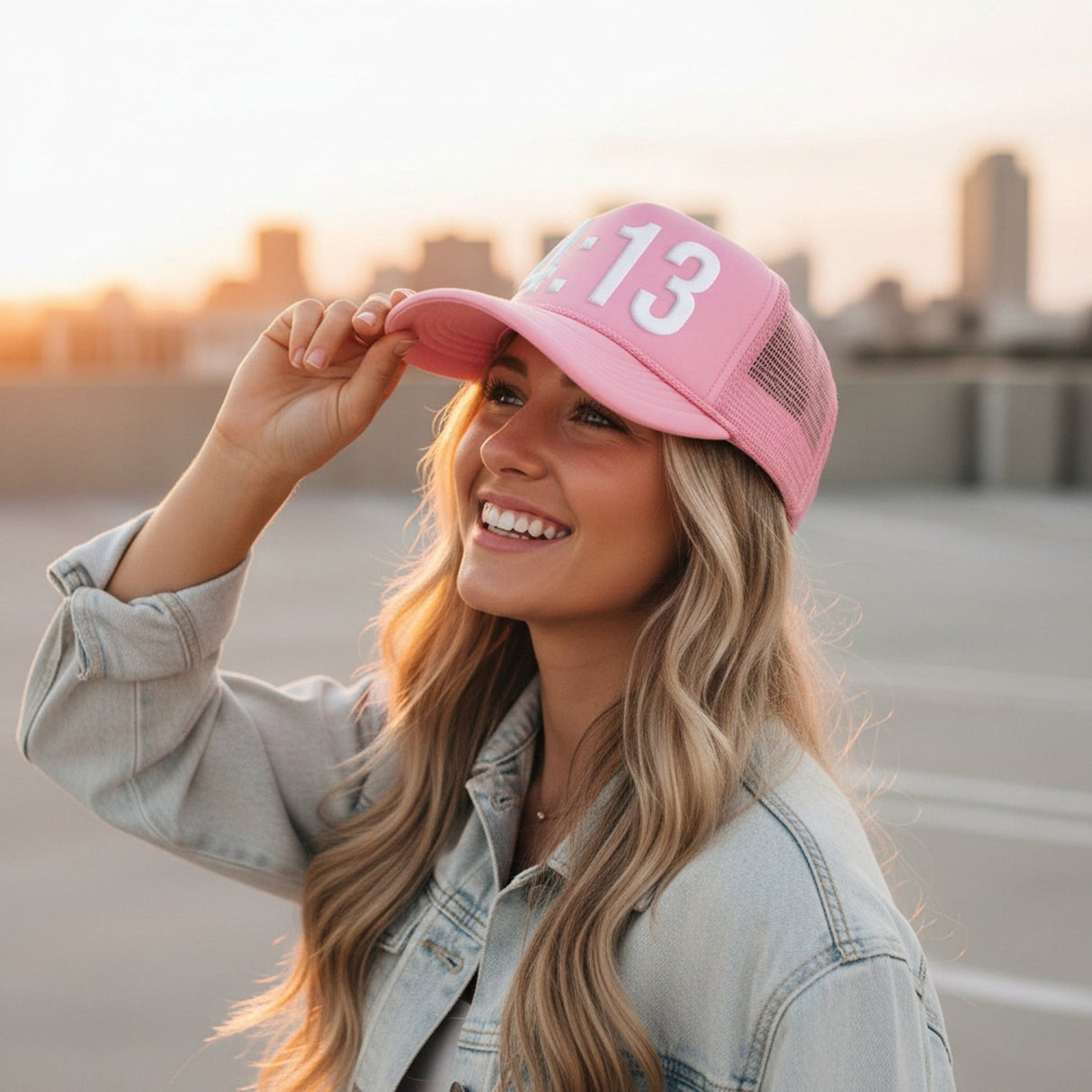 Bible Verse Trucker Hat with Puff Vinyl for Teens, Women and Men - Gifts Are Blue