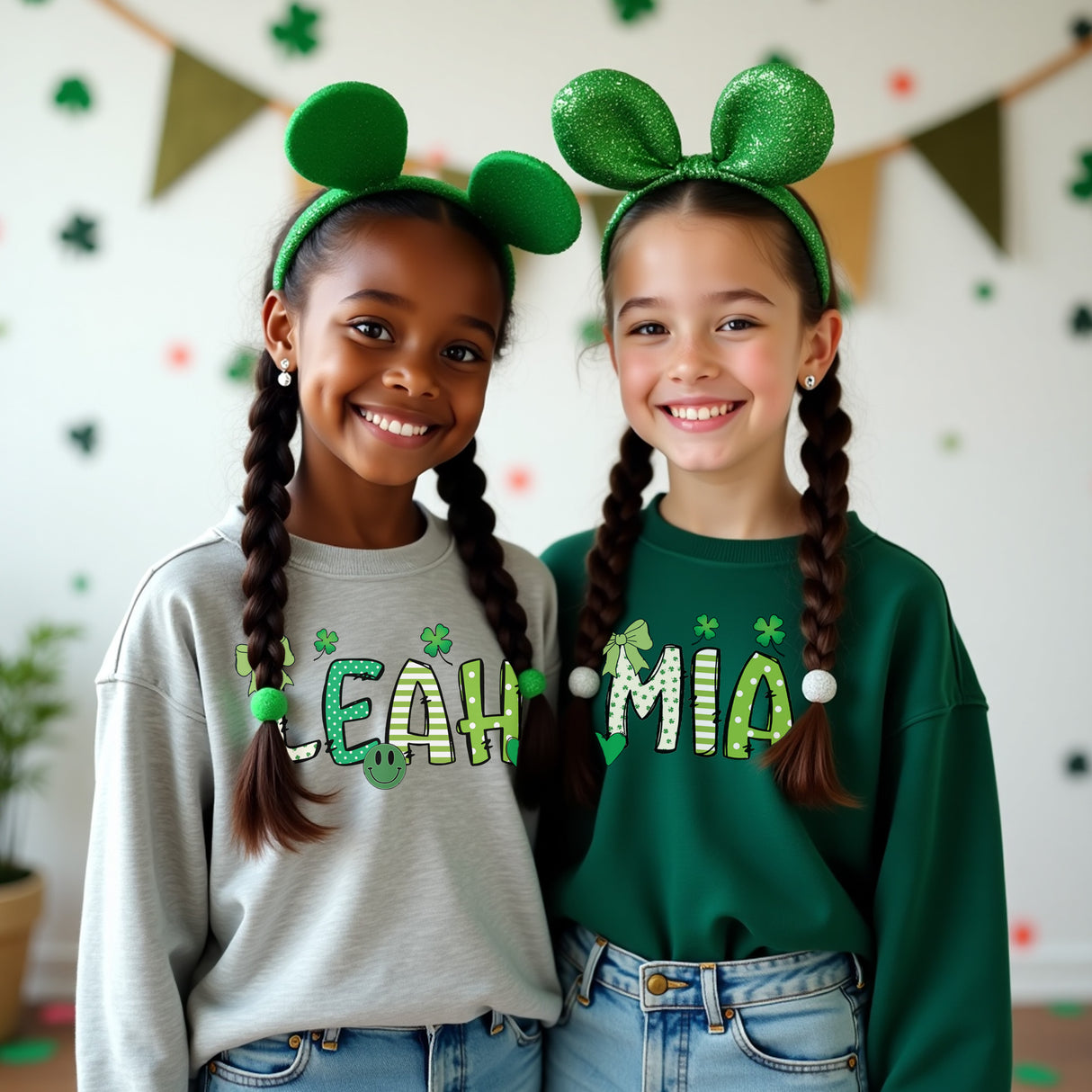 Cute personalized St Patrick's day shirts for girls. St Patrick's day sweatshirt for girls.