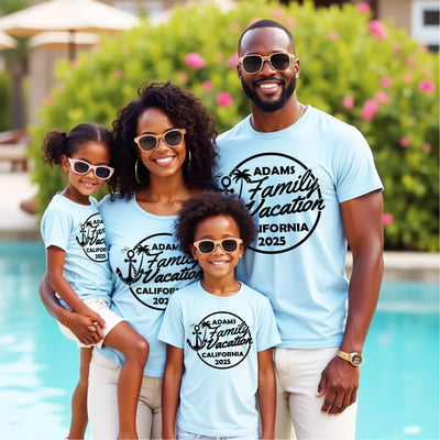 Custom matching shirt for beach vacation with family. The perfect matching tees for family photos on the beach.