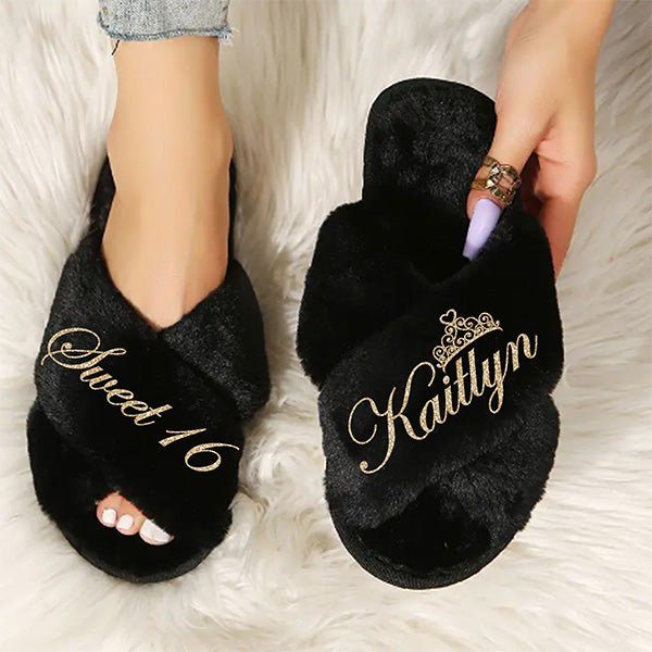 Pretty Sweet Sixteen Robe and Slipper Set Personalized With Name and Date - Gifts Are Blue