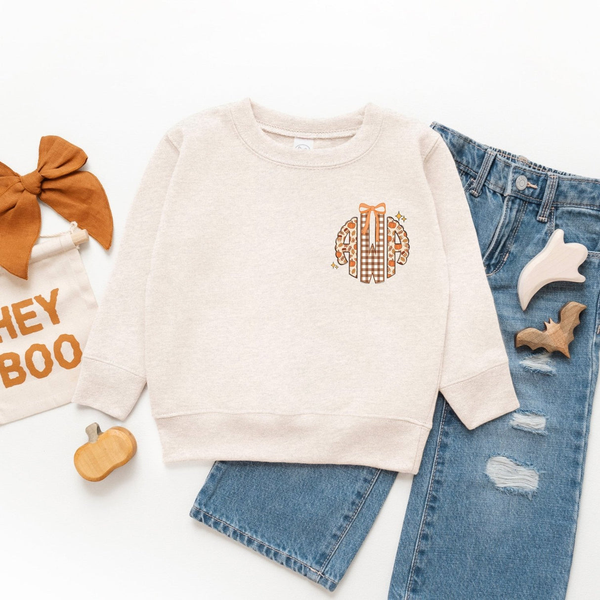 Pocket Personalized Fall Monogram Sweatshirts for Girls, Cute Fall Sweaters - Gifts Are Blue