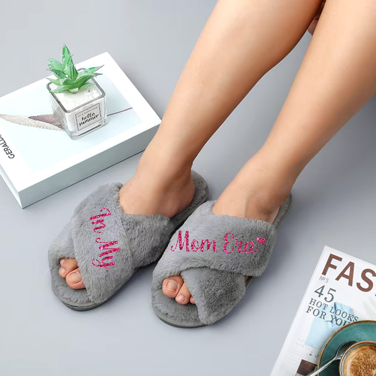 In My Mom Era Cozy Slippers for Women Ideal for Indoor Relaxation or as a Thoughtful Gift.