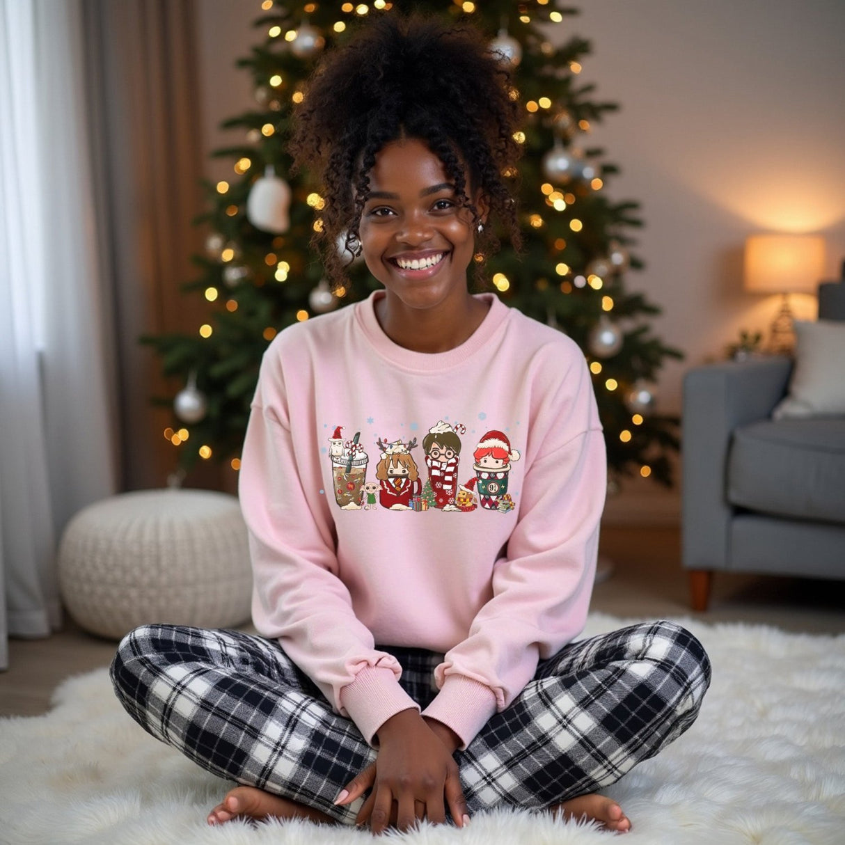 Wizard Latte Christmas Sweatshirt for Women and Teen Girls - Gifts Are Blue