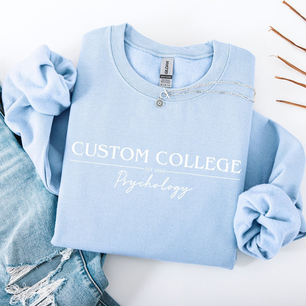 School Major Custom College Sweatshirt, Personalized Gifts for College Students - Gifts Are Blue