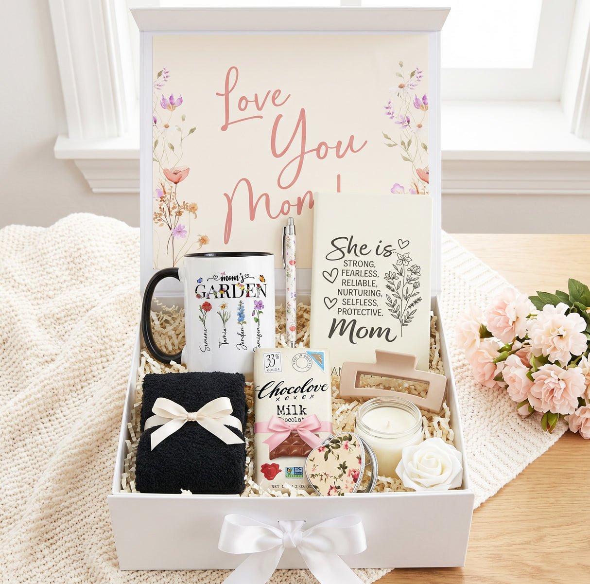 Garden Bloom Personalized Mom Gift Box with Mug and Engraved Journal