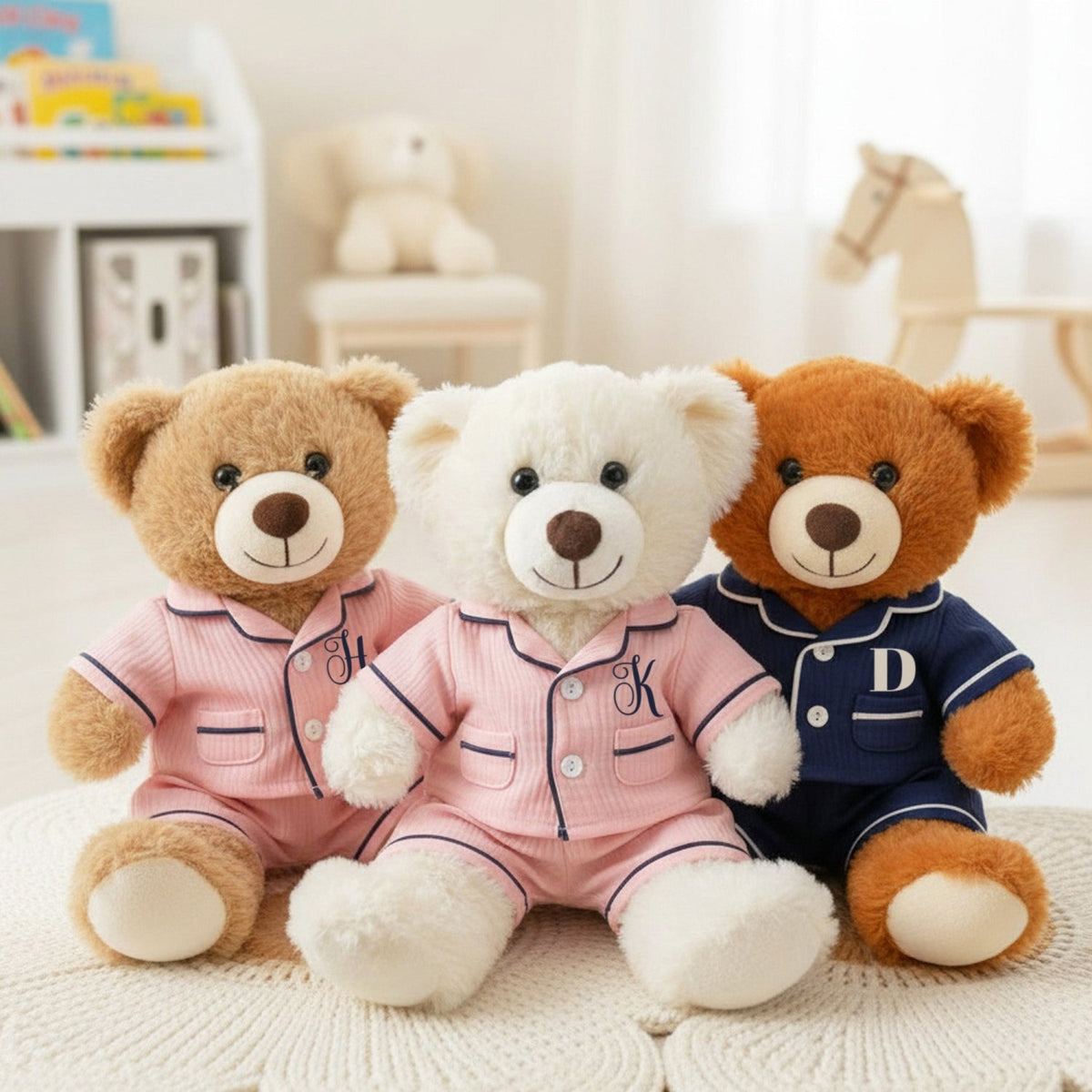 Personalized Teddy Bear with Pajama Set for Girls and Boys, 14in - Gifts Are Blue