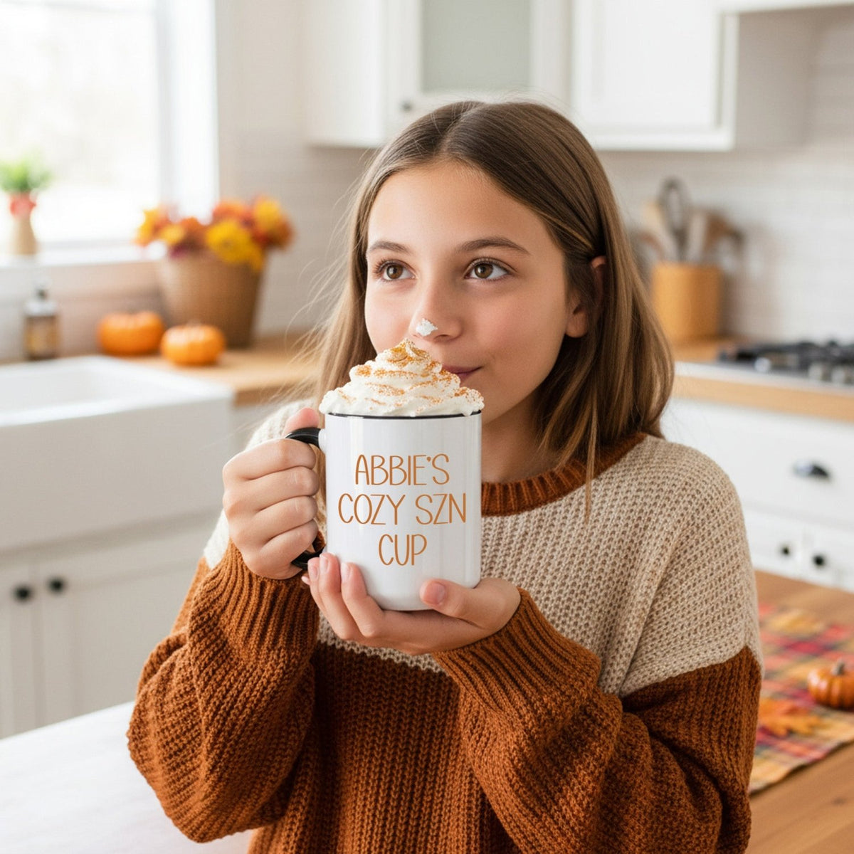 Minimalist Fall Sayings Custom Thanksgiving Mugs for Family, Autumn Coffee Cups - Gifts Are Blue