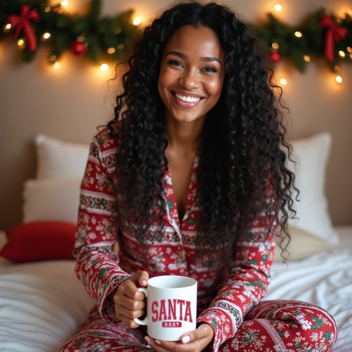 Cute and Simple Santa Baby Christmas Coffee Mug for the Holidays - Gifts Are Blue