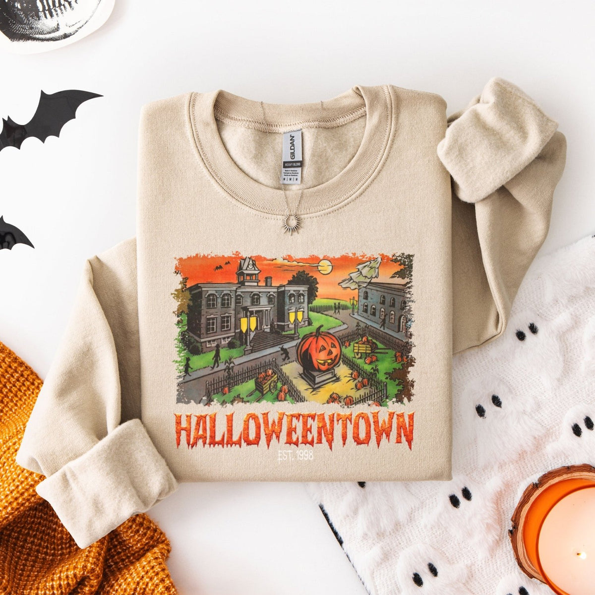 Vintage Halloweentown Sweatshirt for Adults and Teens with Several Colors - Gifts Are Blue