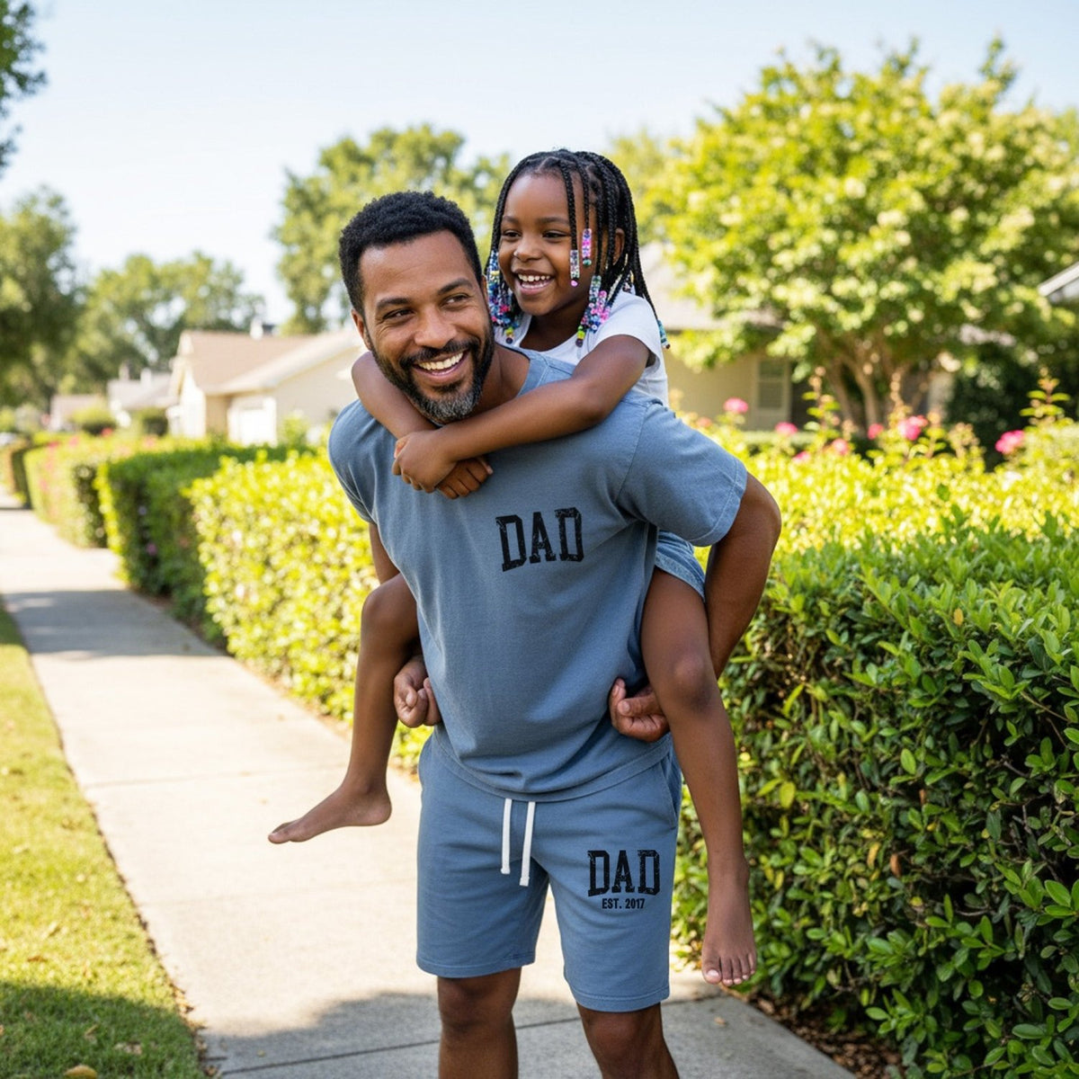 Comfort Colors Pocket Dad Est Loungewear Set, Personalized Gifts for Him - Gifts Are Blue