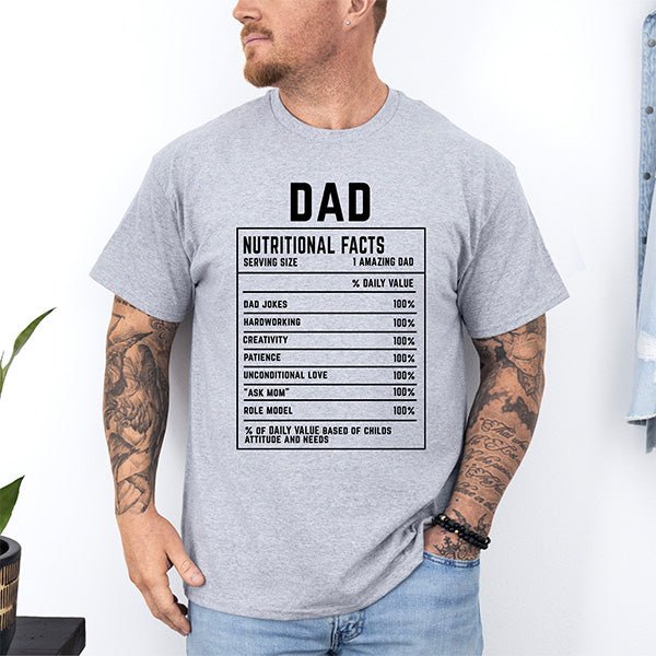 Custom Dad Nutrition Facts Shirt, Funny Fathers Day Gifts, Personalized Dad Shirt - Gifts Are Blue