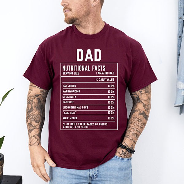 Custom Dad Nutrition Facts Shirt, Funny Fathers Day Gifts, Personalized Dad Shirt - Gifts Are Blue